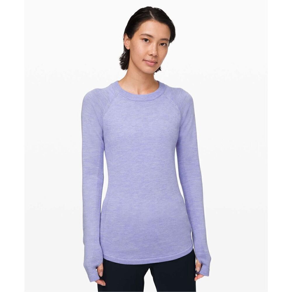 Lululemon 100% merino wool sweater periwinkle women's size 2